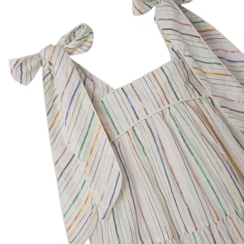 Vestido Listras Metalizadas Fabula