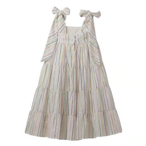 Vestido Listras Metalizadas Fabula