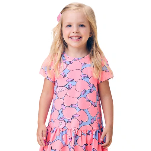 Vestido Maçãs Neon Lavanda Momi