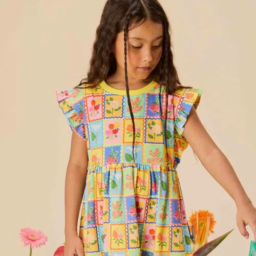 Vestido Malha Selo de Flor Fabula