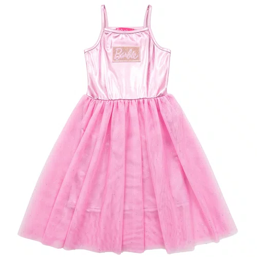 Vestido Malha Shine Tule Rosa Chiclete Barbie Pituchinhus