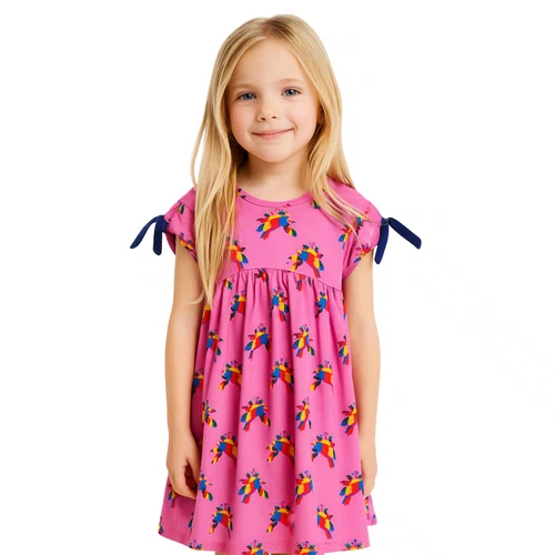 Vestido Malha Soy Tropical Rosa Fabula