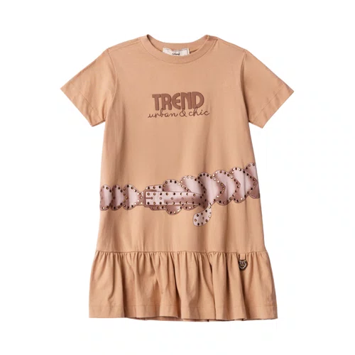 Vestido Malha Trend Bege Khaki Anime