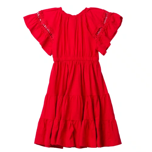 Vestido Malha Vermelho Preppy Anime