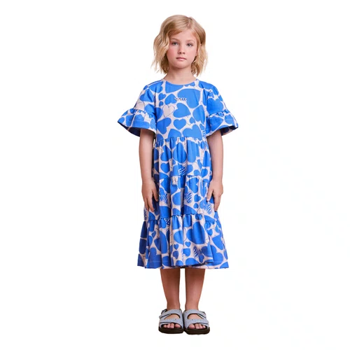 Vestido Maxi Corações Azuis Anime