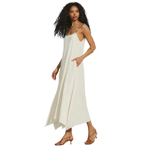 Vestido Midi Lisos Hermosa Off White Cia Maritima