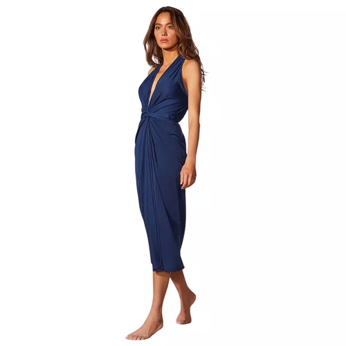 Vestido Midi Lisos Marinho Cia Maritima