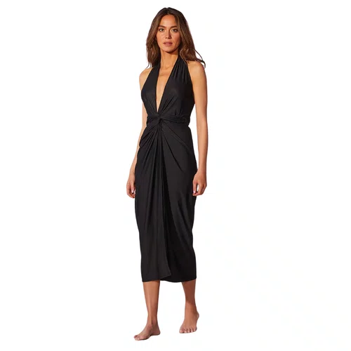 Vestido Midi Lisos Preto Cia Maritima