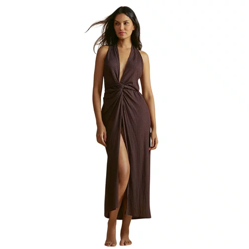 Vestido Midi Textura Olive Cofee Cia Maritima