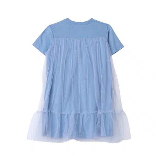 Vestido Minnie Tule Azul Celeste Anime