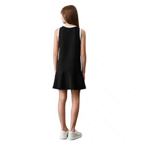 Vestido Moletinho Decote V Preto Calvin klein