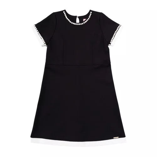 Vestido Ponto Roma Bordado Preto Pituchinhus