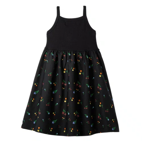 Vestido Rib Bordado Sempre Viva Preto Fábula