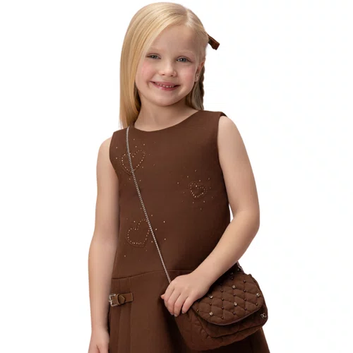 Vestido Salopete Corações Café Petit Cherie