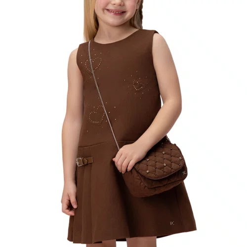 Vestido Salopete Corações Café Petit Cherie