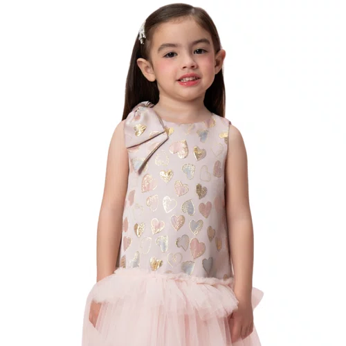 Vestido Tafetá Corações Petit Cherie