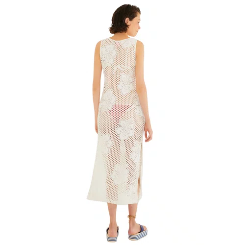 Vestido Tela Hibisco Branco Farm