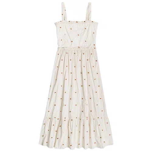 Vestido Tricoline Midi Margaridas Authoria