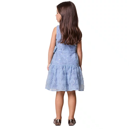 Vestido Tule Azul Bordado Azul Celeste Anime