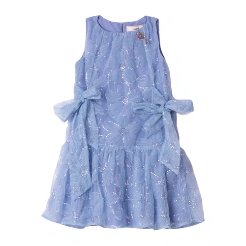Vestido Tule Azul Bordado Azul Celeste Anime