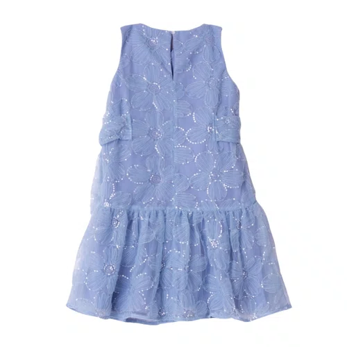 Vestido Tule Azul Bordado Azul Celeste Anime