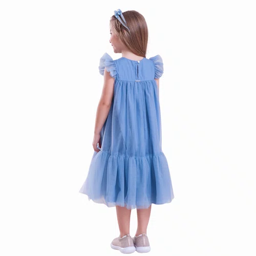 Vestido Tule Bordados Pérolas e Cristais Ninive Pituchinhus