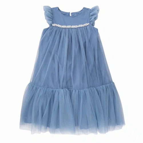 Vestido Tule Bordados Pérolas e Cristais Ninive Pituchinhus