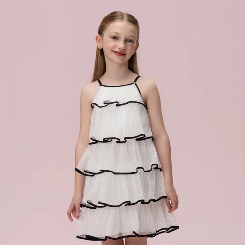 Vestido Tule Camadas P&B Petit Cherie