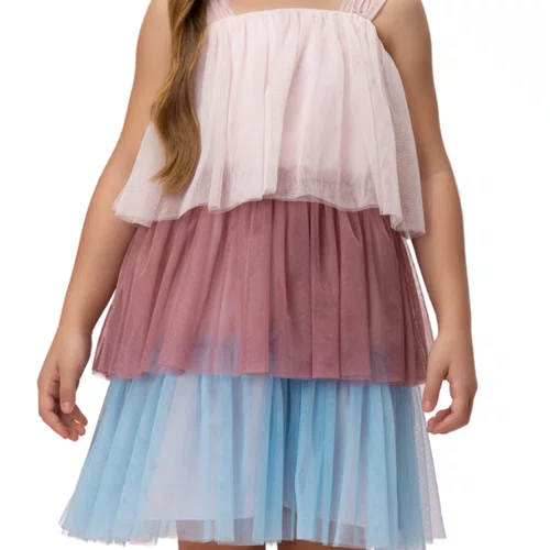 Vestido Tule Color Camadas Petit Cherie