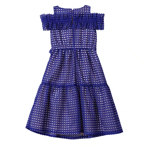 Vestido Tule Marinho Bordado Anime