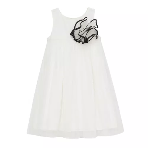 Vestido Tule Maxi Flor Off White Pituchinhus