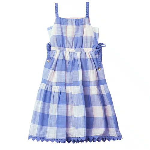 Vestido Xadrez Azul Com Alças de Sianinha Anime
