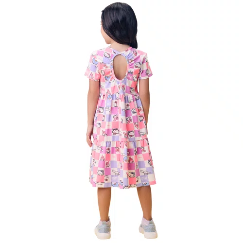 Vestido Xadrez Color Hello Kitty Momi
