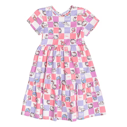 Vestido Xadrez Color Hello Kitty Momi