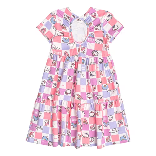 Vestido Xadrez Color Hello Kitty Momi