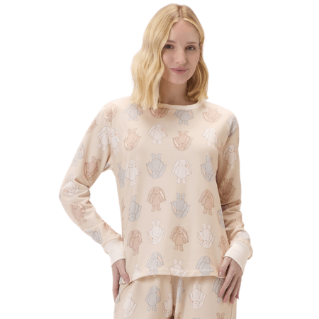 Pijama Coelhos Color Moletinho Flanelado Cor com Amor