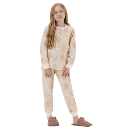 Pijama Kids Coelhos Color Moletinho Flanelado Cor com Amor
