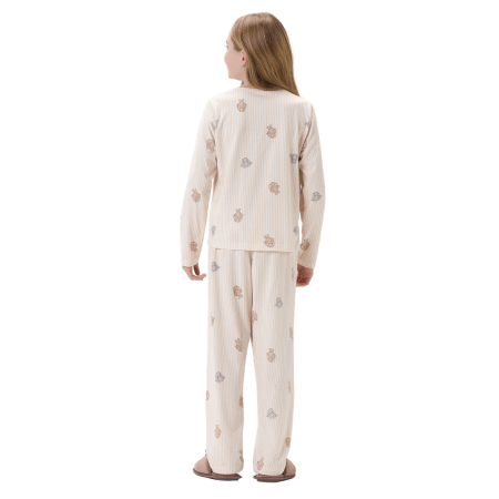 Pijama Kids Listras e Coelhos Malha Cor com Amor