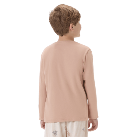 Pijama Kids Menino Listras e Coelhos Malha Cor com Amor