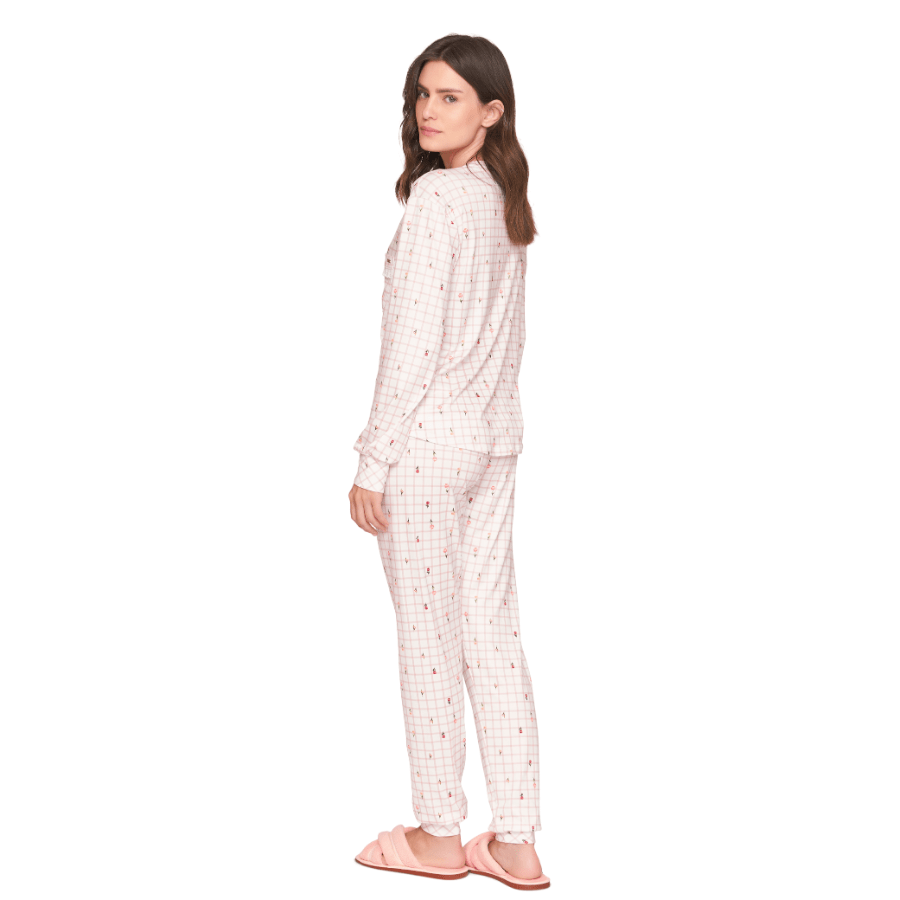 Pijama Longo Jogger Charmy Cottage Rosa Lua Lua