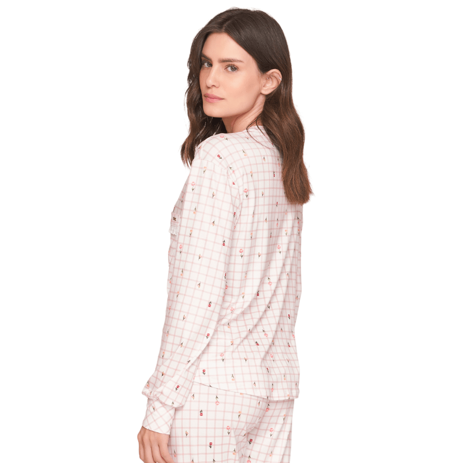 Pijama Longo Jogger Charmy Cottage Rosa Lua Lua