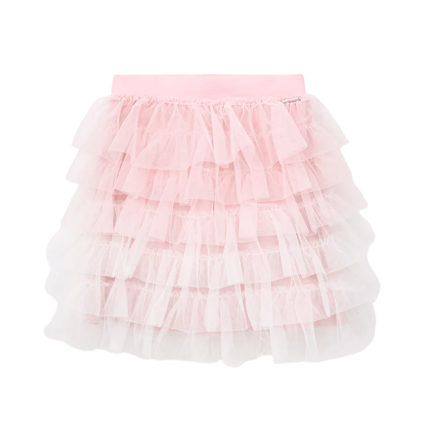 Saia Short Babados Tule Bicolor Rosa Pituchinhus