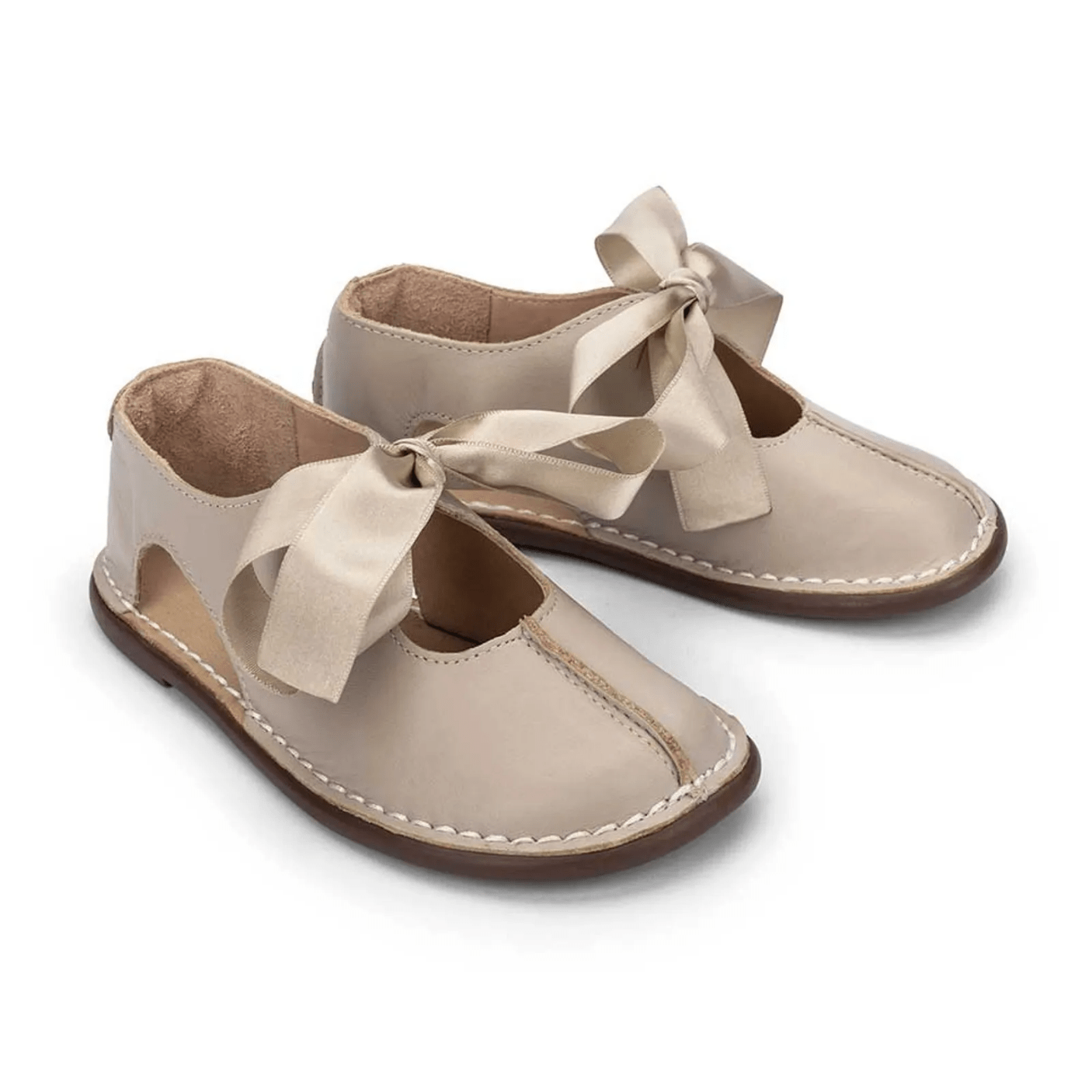 Sapato Tabuleiro Couro Areia Petit Cheval Ponto das Novidades