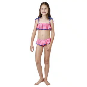 Biquini Infantil Cropped Bianca Listras Sardinha Siri Kids