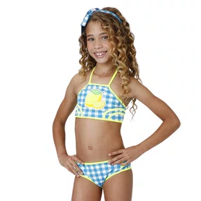 Biquini Infantil Cropped Julia Vichy Limão Siri Kids
