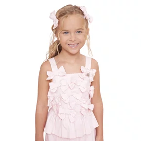 Blusa Algodão Multi Laços Bordados Rosa Baby Pituchinhus