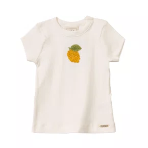 Blusa Canelada Limão Siciliano Aplique Pedras Animê