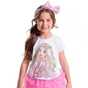 Blusa Cotton Barbie Cristais Branco Pituchinhus