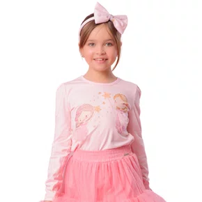 Blusa Cotton Fadinha de Saia Tule Pituchinhus