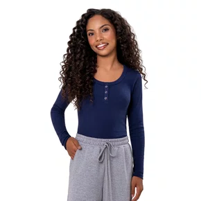 Blusa Cropped Canelada Marinho Vanilla